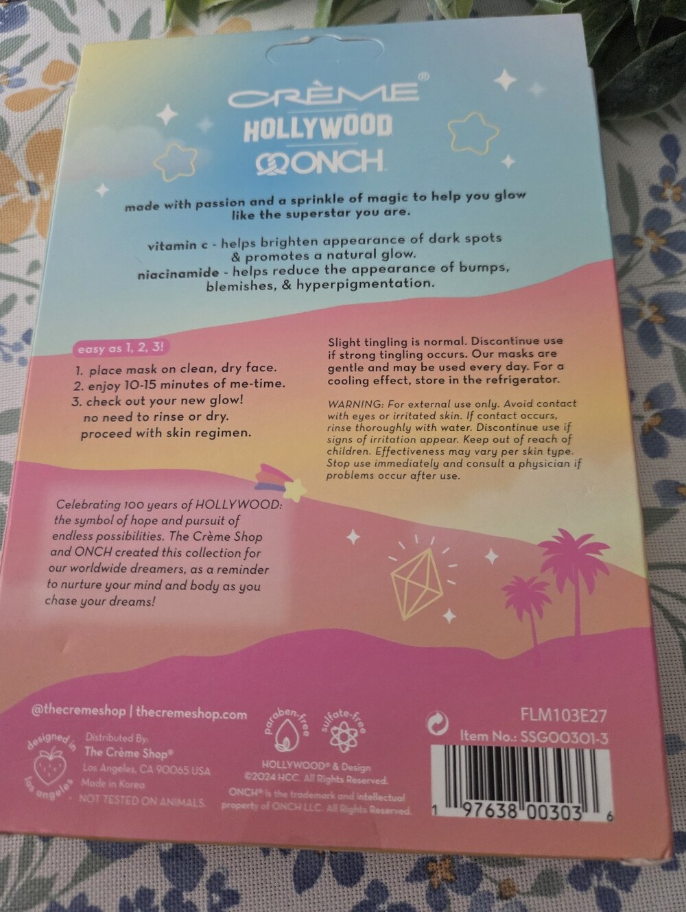 Crème Hollywood Superstar Glow Sheet Masks - Pink Gradient - Picture 3 of 4